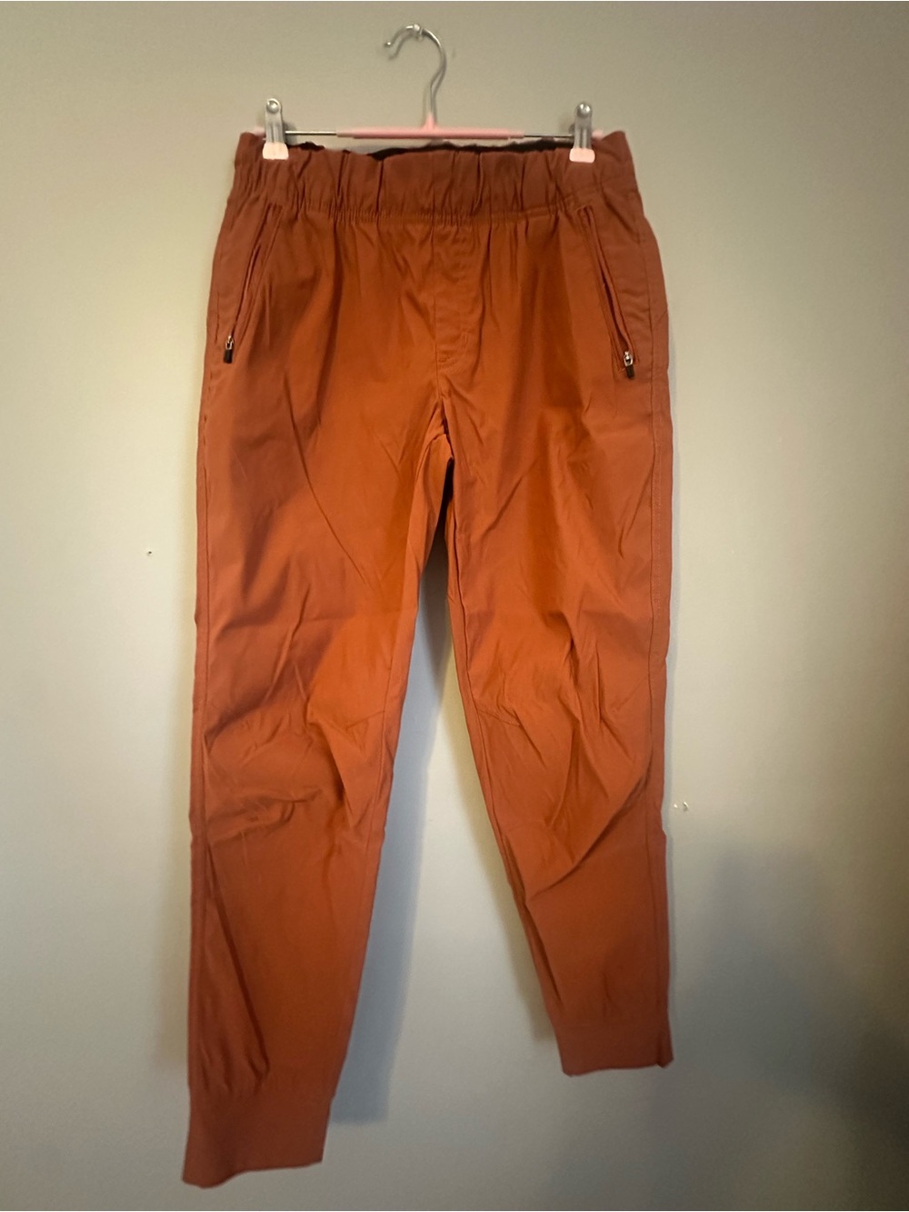Eddie Bauer Orange Hiking Pants Womens 4 Nylon Stretch Jogger Outdoor